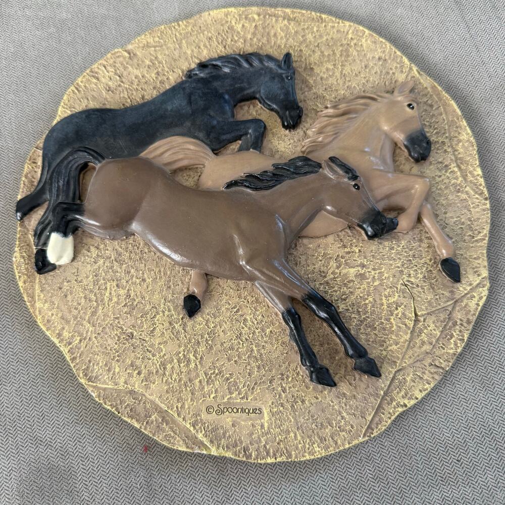 Spoontiques Running Horses Stepping Stone Wall Plaque Garden Decor Horse Lover